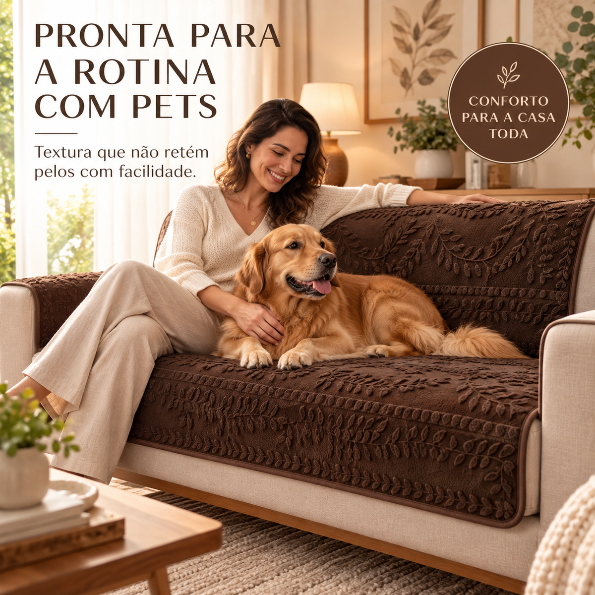 Capa modular Casaro Folhagem em uma casa com pet