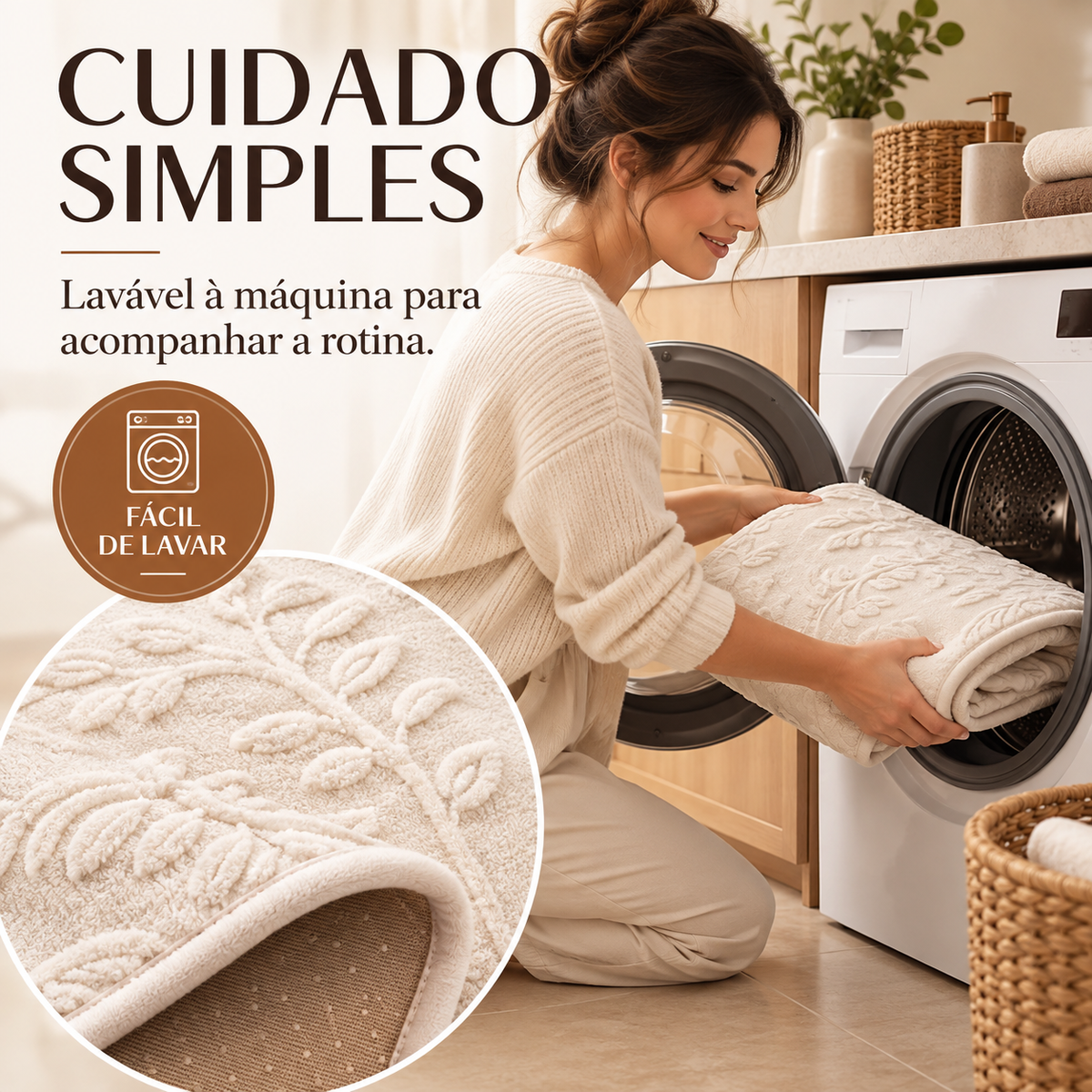 Capa modular Casaro Folhagem lavável à máquina