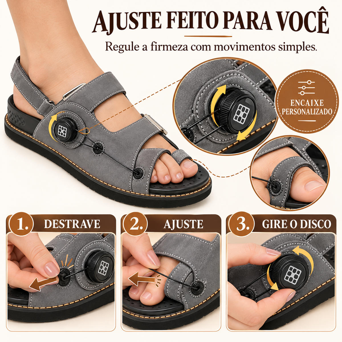 Ajuste personalizado da sandália Casaro Alinha