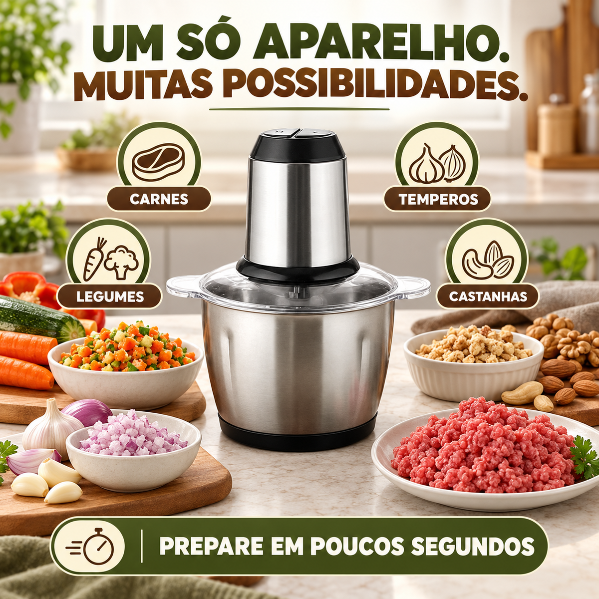 Triturador Casaro ChefMix para carnes temperos legumes e castanhas