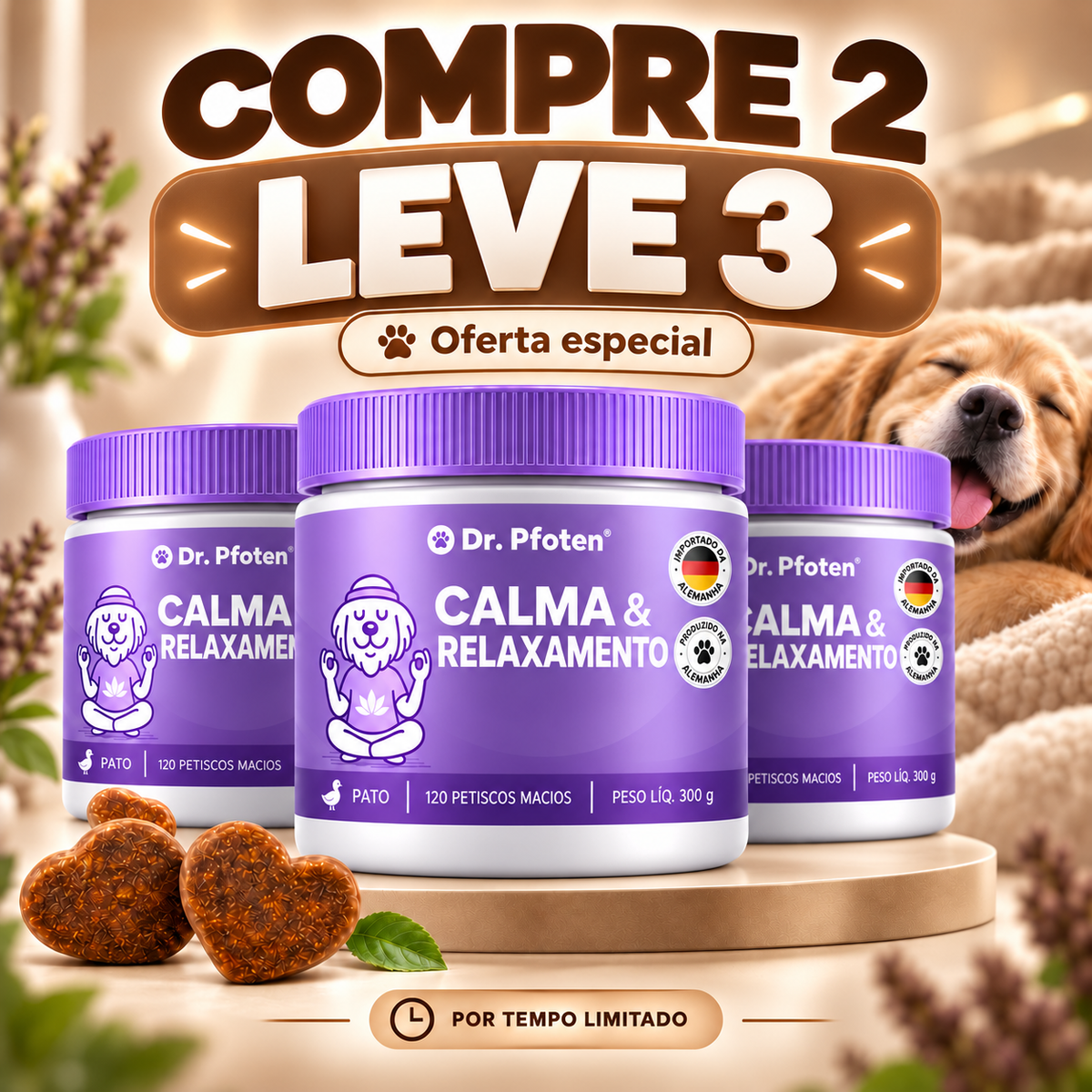 Calma & Relaxamento - Petiscos funcionais para cães