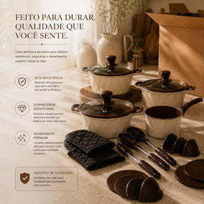 Jogo De Panela Monaco Cerâmica Premium 20PCS - Antiaderente