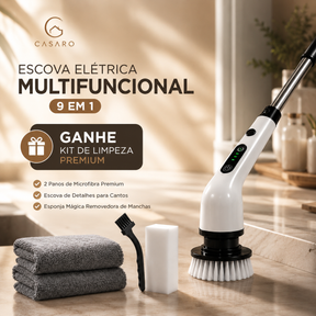 Escova Elétrica Multifuncional 9 em 1 + KIT de limpeza Premium