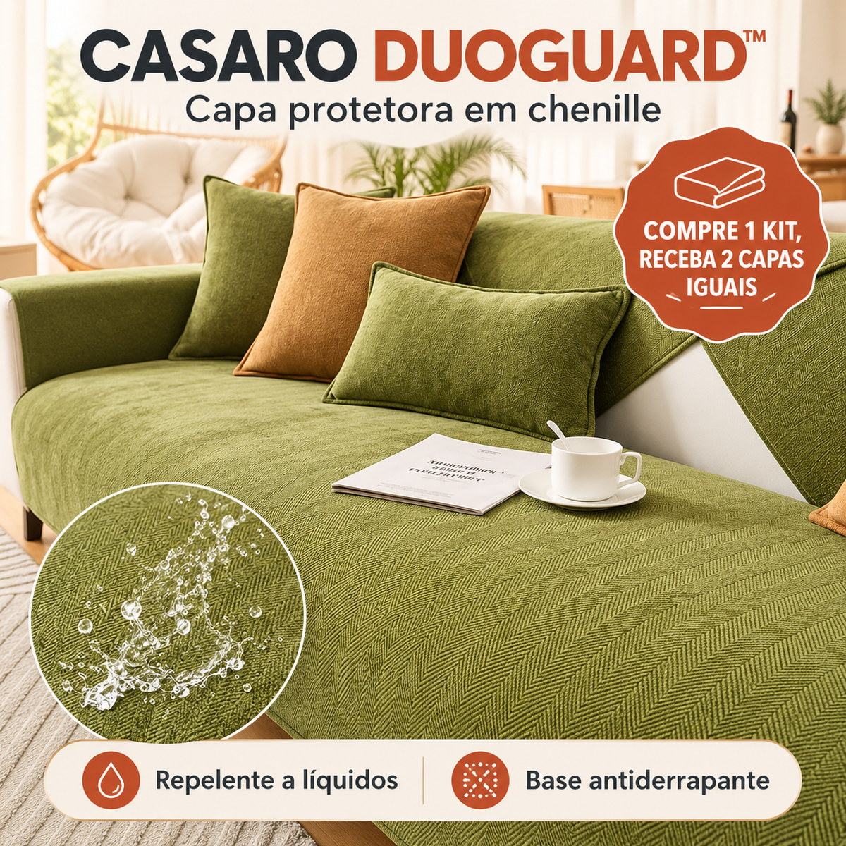 Casaro DuoGuard™ | Kit 2 Capas Protetoras para Sofá