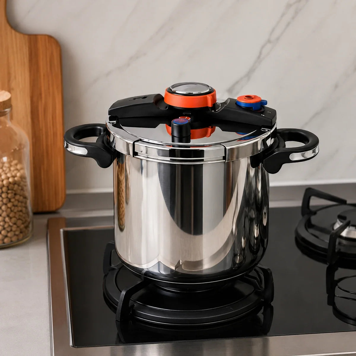 [Compre 1 e Leve 2] Panela de Pressão Turbo de Aço Inoxidável + Brinde: Kit de Utensílios