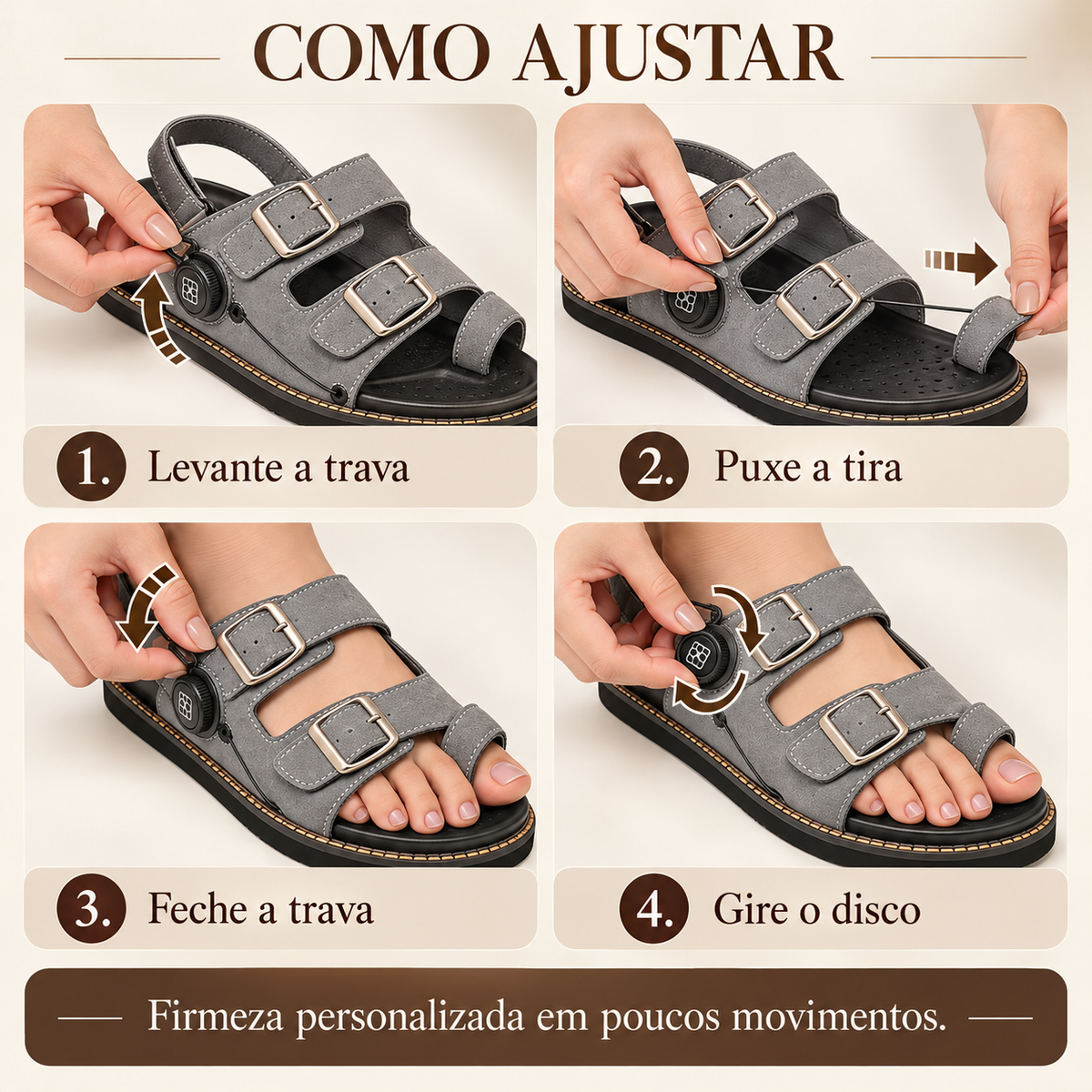 Como ajustar a sandália Casaro Alinha