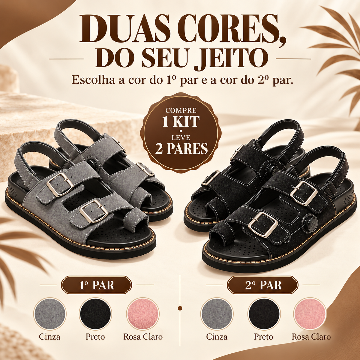 Escolha a cor dos dois pares Casaro Alinha