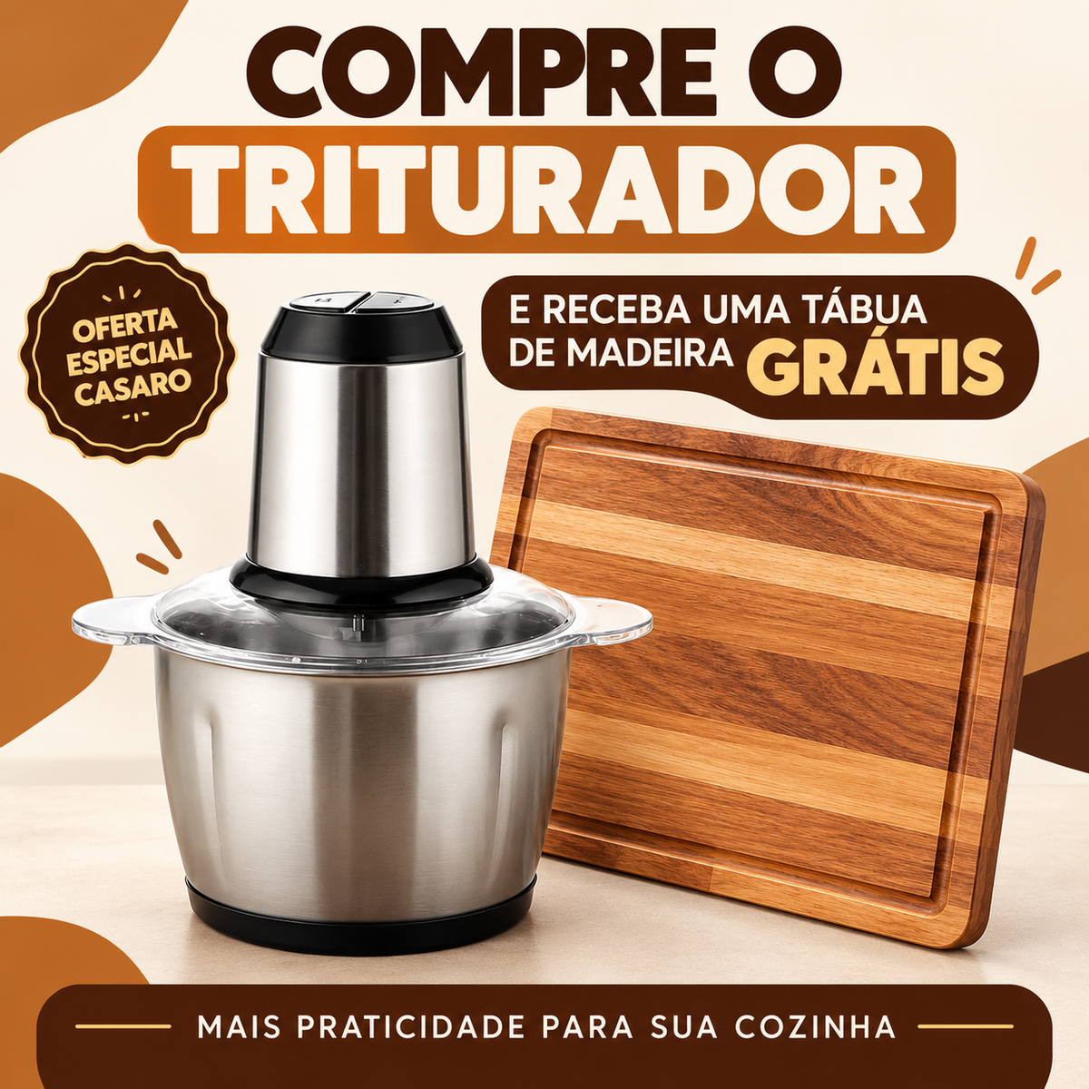 Oferta triturador Casaro ChefMix com tábua grátis