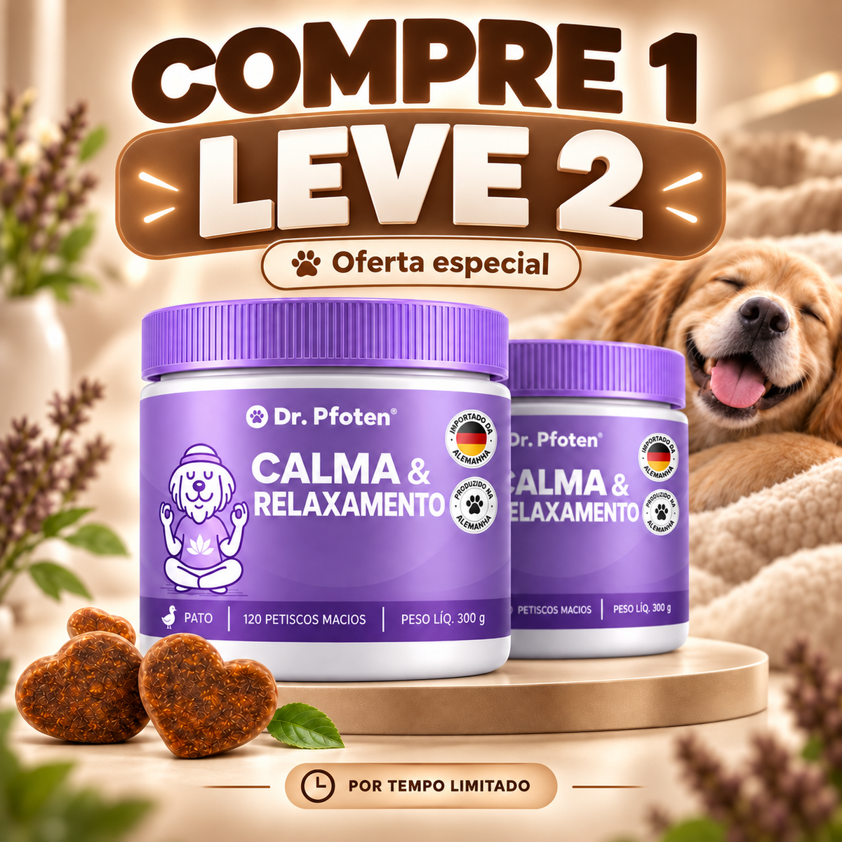 Calma & Relaxamento - Petiscos funcionais para cães